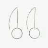 Flo Gives Back 15% To Women In Need Circle Bar Thread Thru Earrings Rhodium Accessories