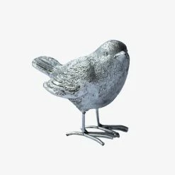 Alison's Acquisitions Sparrow Standing Large Silver 7cm Christmas Decorations