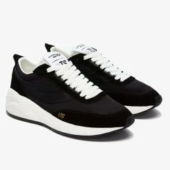 Superga 4089 Black 9TS Recycled Nylon Suede Trim Trainers Suit Separates