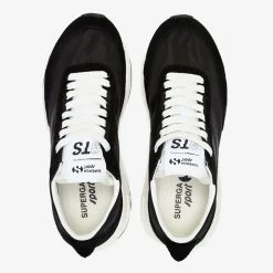 Superga 4089 Black 9TS Recycled Nylon Suede Trim Trainers Suit Separates