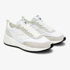 Superga 4089 White 9TS Recycled Nylon Suede Trim Trainers Suit Separates