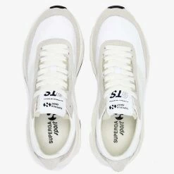 Superga 4089 White 9TS Recycled Nylon Suede Trim Trainers Suit Separates