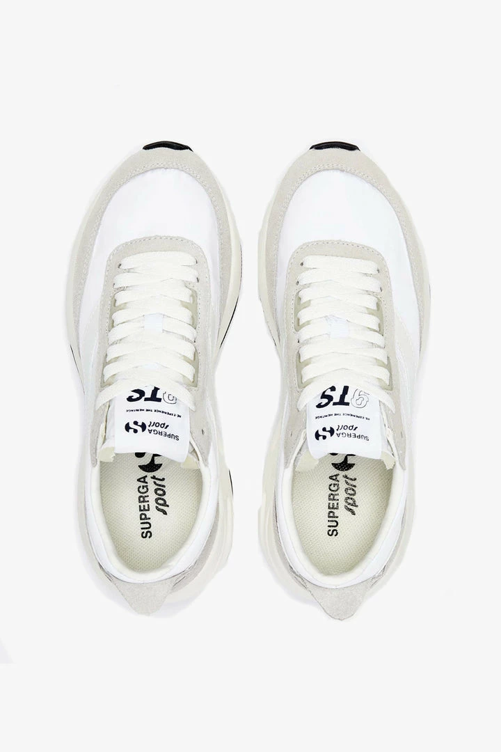 Superga 4089 White 9TS Recycled Nylon Suede Trim Trainers Suit Separates