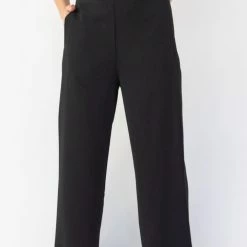 Among The Brave Instinct Black Soft Stretch Back Wide Leg Pant Fashion