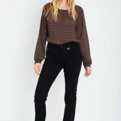 Pulz Jeans Fashion Emma Stay Black Highwaist Straight Denim Jean