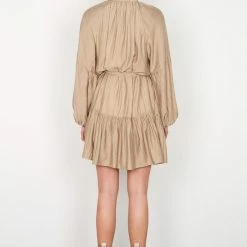 Esmaee Stage Pistachio LS Button Mini Dress