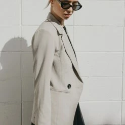 Ivy + Jack Harper Stone Textured Double Breasted Blazer Fashion