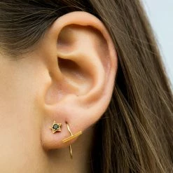 Linda Tahija Accessories Mini T Bar Hook SS Earrings