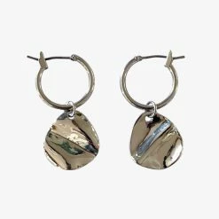 Flo Gives Back 15% To Women In Need Beaten Pendant Sleepers Rhodium Accessories