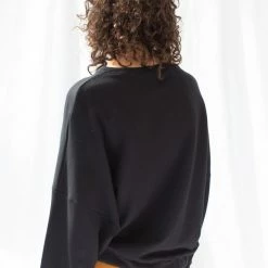 ReCreate Signal Elastic Waist Batwing Black Jumper