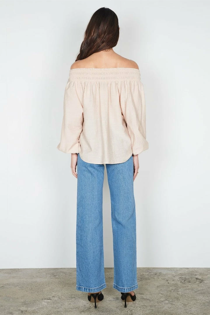 Esmaee Tanana Natural Button Down LS Blouse