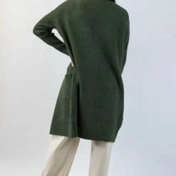 Among The Brave Secure Dark Khaki Longline Cardigan Fashion