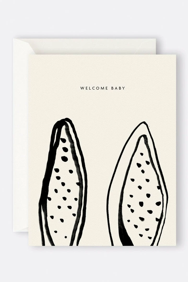 Father Rabbit Welcome Baby Card Support Local Gifts