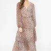 Seeking Lola Paradise Rust Leopard LS Wrap Dress Fashion