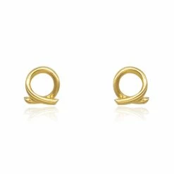 Linda Tahija Accessories Loop 14k Gold Plate Stud Earrings