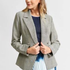 We Are The Others Fashion The Blue Check Fitted Blazer