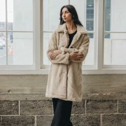 Frontier Natural Faux Fur Coat