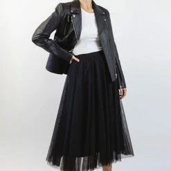 Federation Knew Patch Detail Black Leather Jacket Fashion