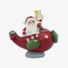 Alison's Acquisitions Santa In Plane Hanging Red And Green 8cm