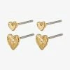 Pilgrim Accessories Sophia Heart Stud Earrings Two Pack Gold