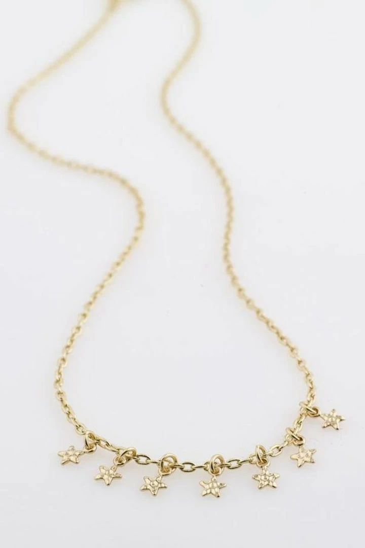 Pilgrim Regina Seven Mini Stars Gold Pendant Necklace