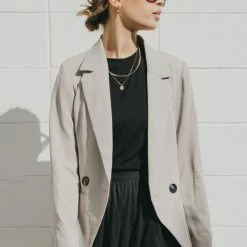 Ivy + Jack Harper Stone Textured Double Breasted Blazer Fashion