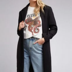 All About Eve Harmony Black LS Coat