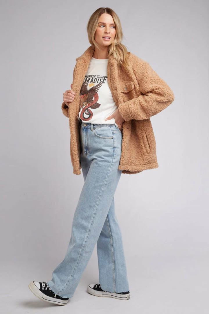 All About Eve Gemma Tan Teddy Shacket Fashion