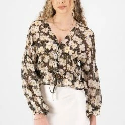 Ivy + Jack Jolie Ivory Gardenia LS Button Down Top Fashion