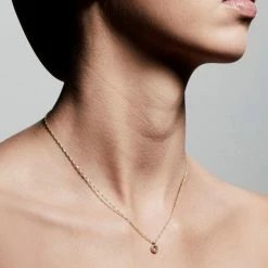 Pilgrim Tessa Preciosa Crystals On Small Gold Circle Pendant Necklace