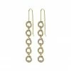 Pilgrim Tessa Preciosa Crystals On Linked Hanging Small Gold Circles Hook Earrings