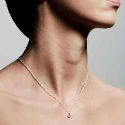 Pilgrim Tessa Preciosa Crystals On Small Silver Circle Pendant Necklace