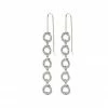 Pilgrim Accessories Tessa Preciosa Crystals On Linked Hanging Small Silver Circles Hook Earrings