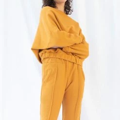 ReCreate Signal Elastic Waist Batwing Marigold Jumper