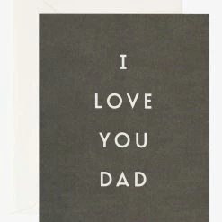 Father Rabbit I Love You Dad Charcoal Greeting Card