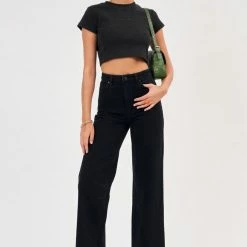 Abrand Jeans Fashion A 94 High Wide Dead Of Night Jet Black Denim Jean