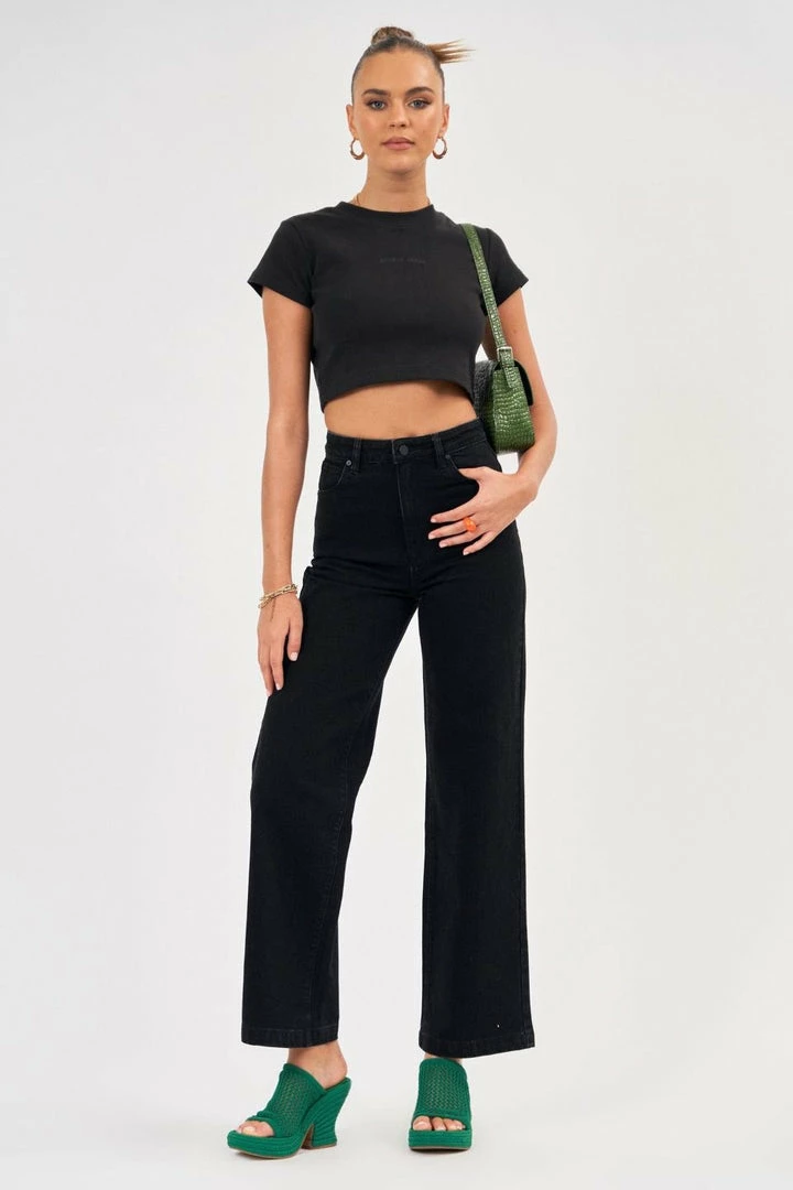 Abrand Jeans Fashion A 94 High Wide Dead Of Night Jet Black Denim Jean