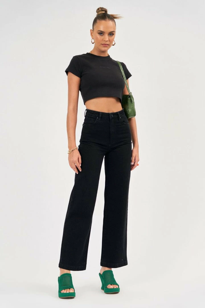 Abrand Jeans Fashion A 94 High Wide Dead Of Night Jet Black Denim Jean