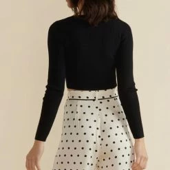 Mink Pink Fashion Laur Black V Neck LS Knit Top