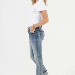 Cult Of Individuality Frankie Alter Ego Blue Boyfriend Light Destructed Denim Jeans Fashion