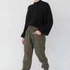 Among The Brave New Warrior Khaki Relaxed Drapey Drawstring Stretch Cuff Pant Fashion