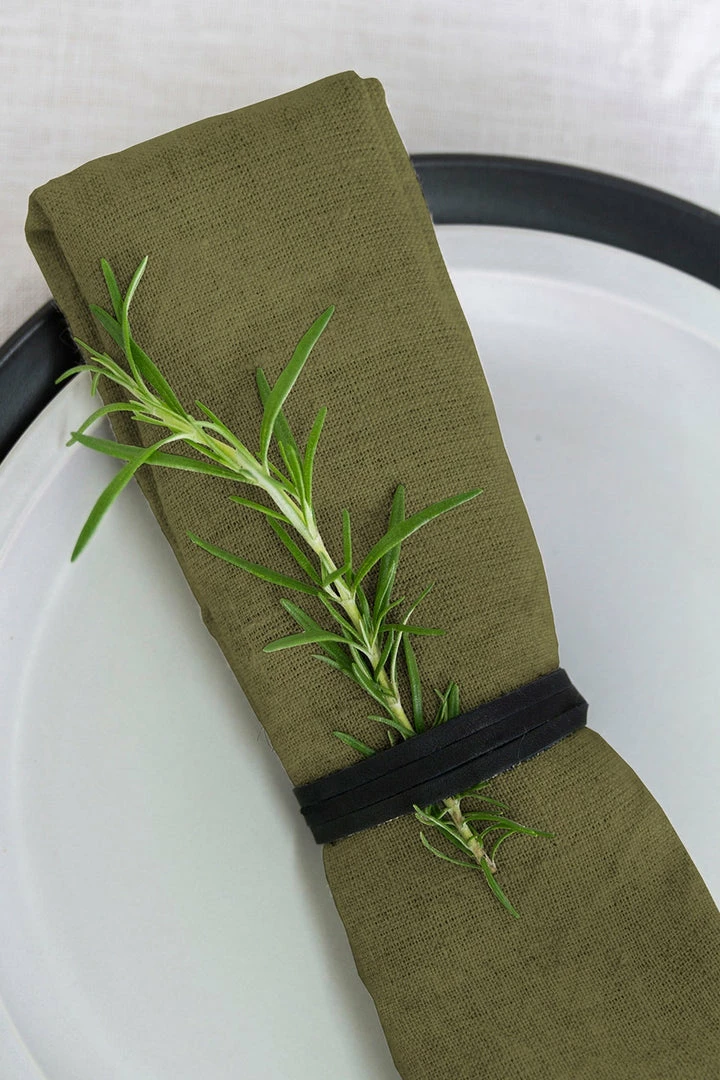 Kerridge 100% Linen Napkin Set Of 4 Olive Green 50 X 50cm Home & Beauty