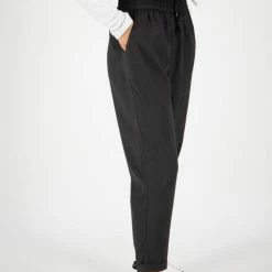 Among The Brave Warrior Black Relaxed Drapey Drawstring Elastic Cuff Pant Fashion