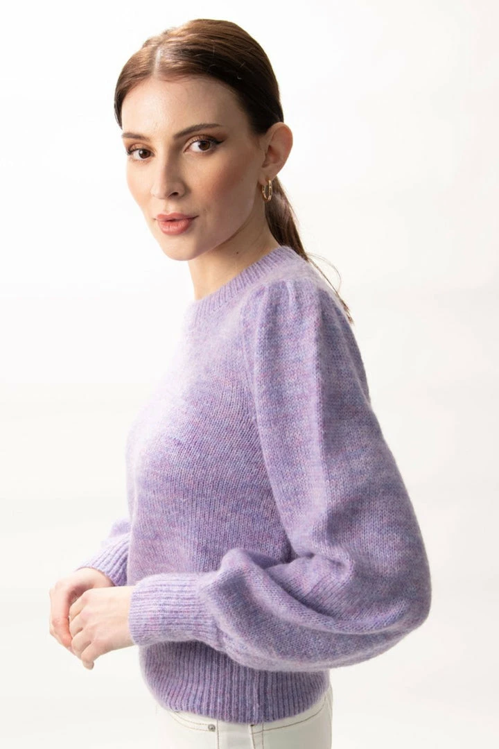 Among The Brave Zesty Lilac Mohair Blend Balloon Sleeve Knit