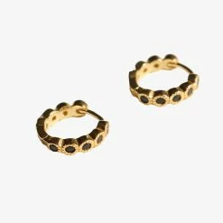 Brie Leon Accessories 925 CS Black Redondo Pillar Silver Sleeper Earrings