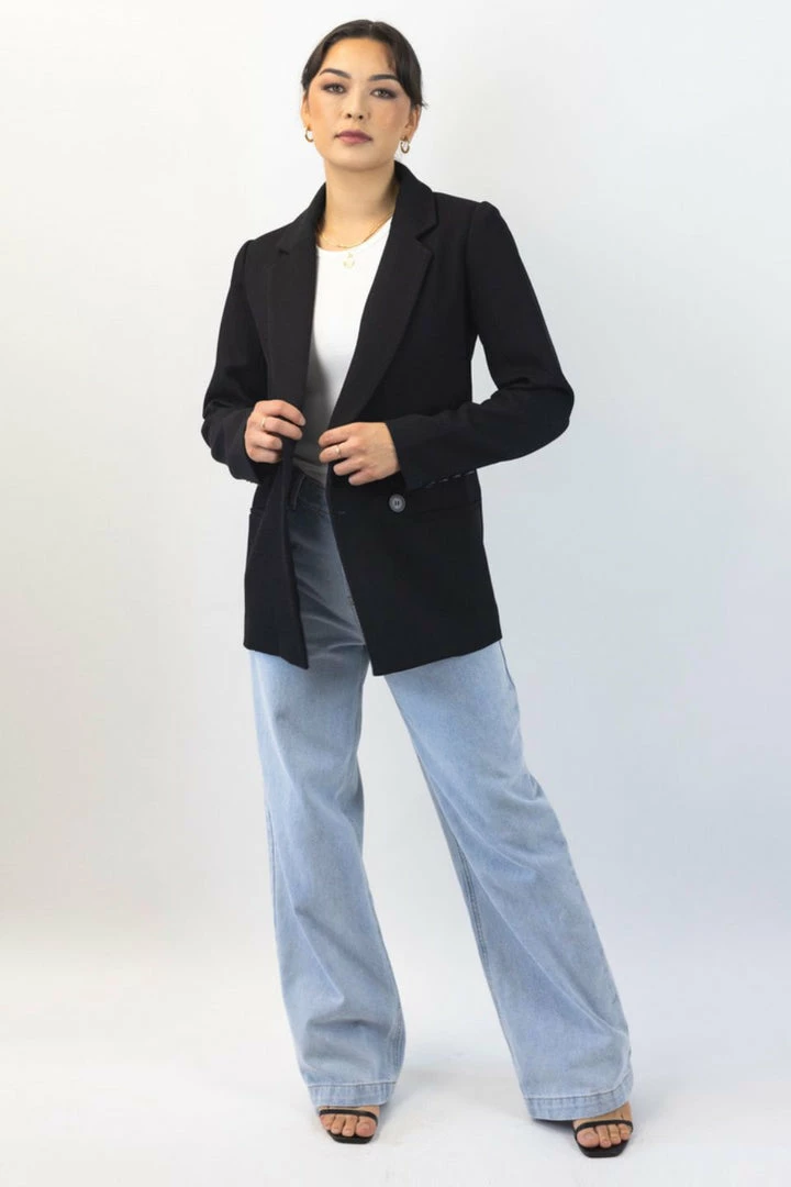 Ivy + Jack Mason Black Twill Boyfriend Blazer Fashion