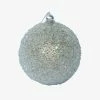 Alison's Acquisitions Christmas Decorations Lunar Ball Small Silver Beaded 7cm