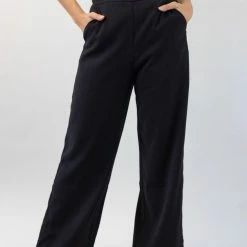 Among The Brave Best Life Black Soft Crepe Wide Leg Pant Fashion