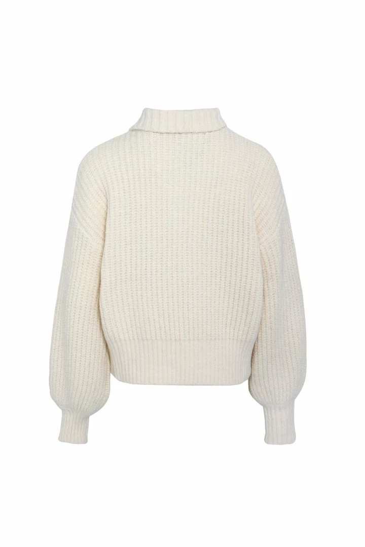 Among The Brave About Town Cream Chunky Zip Front Sweater Fashion