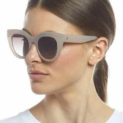 Le Specs Air Heart Oversized Cat Eye Oatmeal Sunglasses Accessories